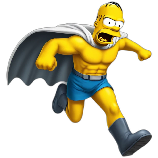 homer simpson superhero flying emoji