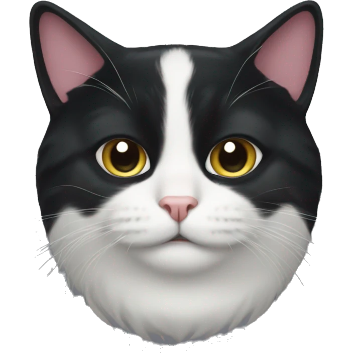 Tuxedo cat face emoji