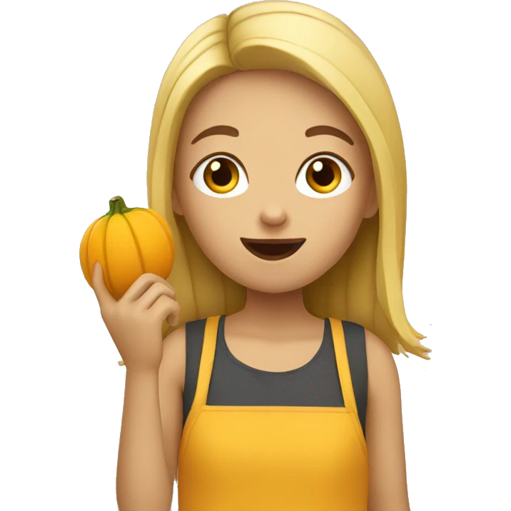 Girl eating squash emoji