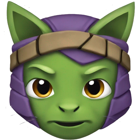 ninja turtle donatello with cat ears emoji