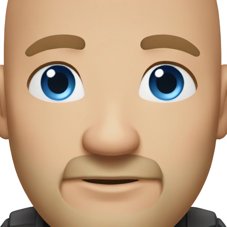 Bald man beard blue eyes emoji