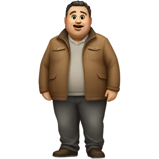 Fat guy in a little coat emoji