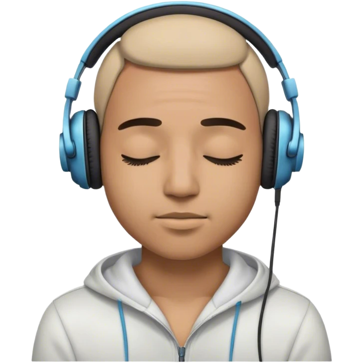 Human Closed eyes wearing headphones emoji