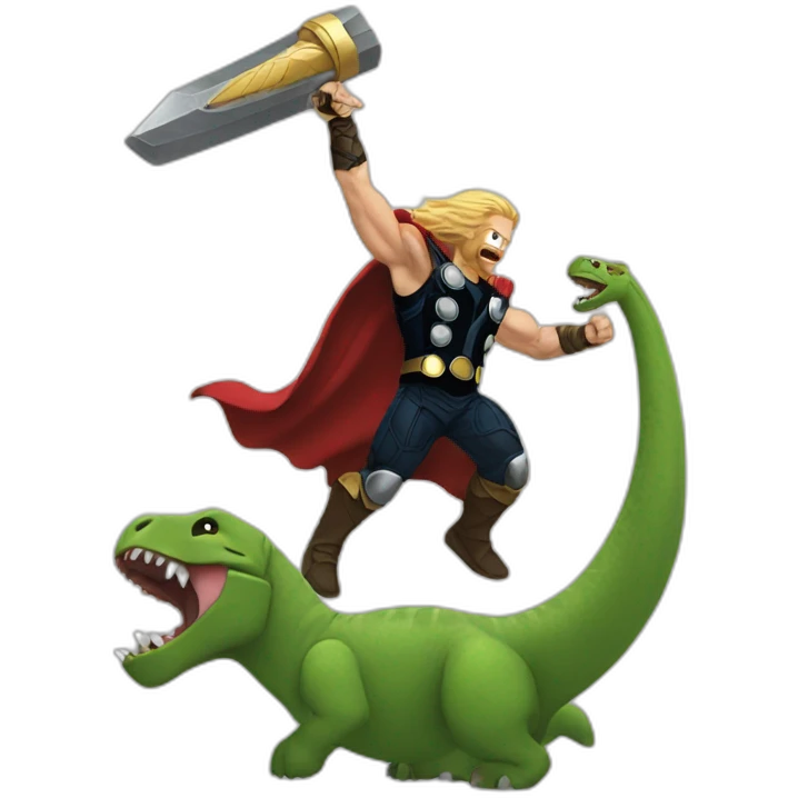 Thor wit a dinosaur emoji