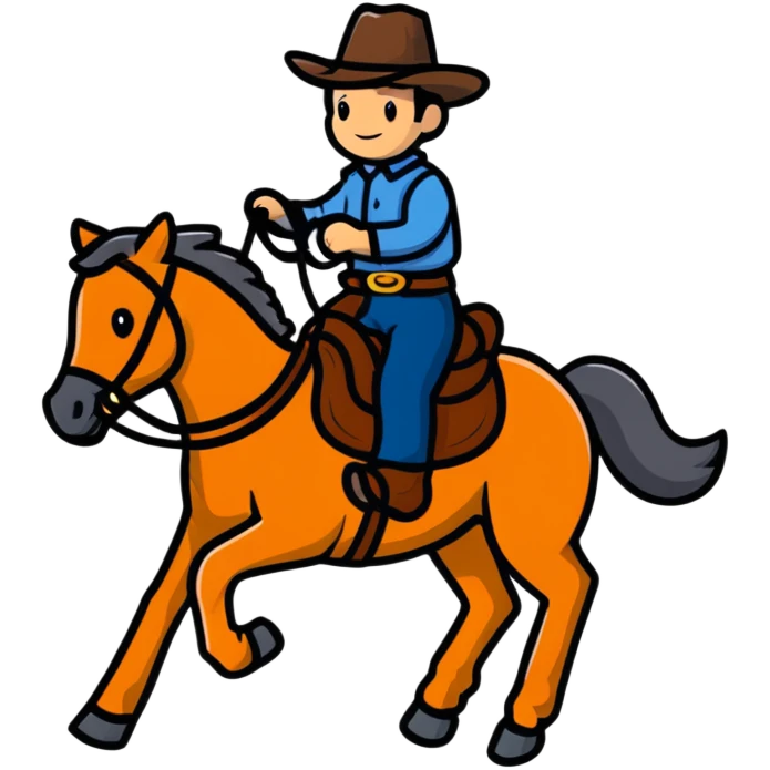 cowboy riding a horse emoji