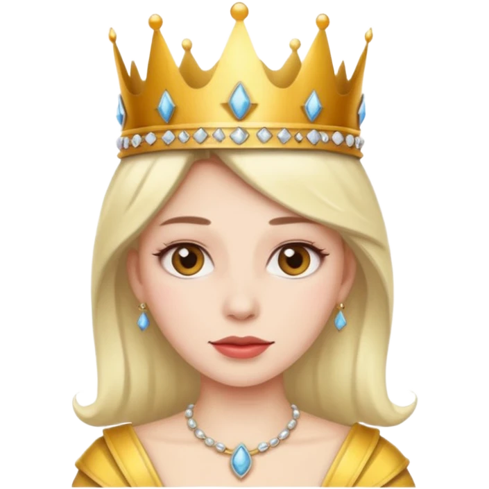 Colocha blanca con corona de reina  emoji