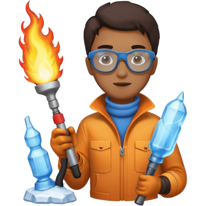 Sculptor with blowtorch,Ice Sculptors. emoji