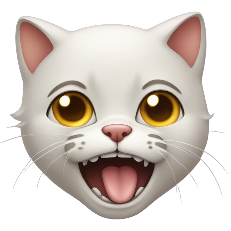 scared cat mouth open emoji