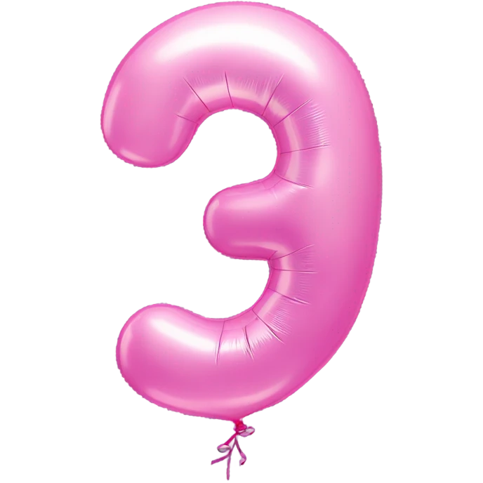 Pink number 2 balloon emoji
