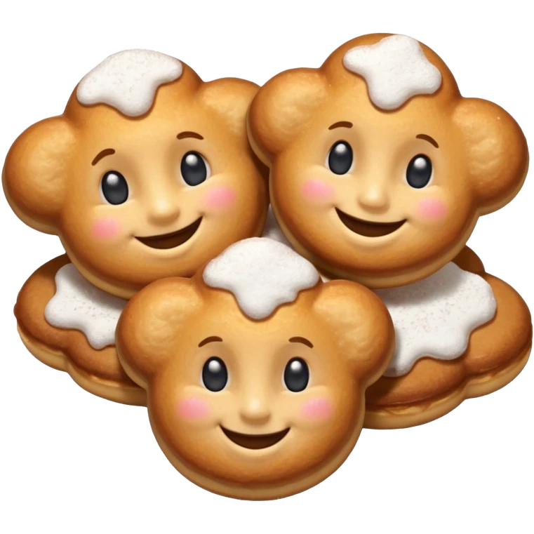 beignets with faces emoji