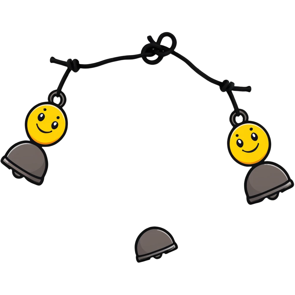cute cartoon ghungroo ankle bells with smiling faces emoji