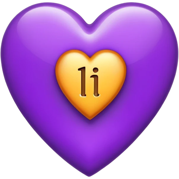 The Letter “i” inside a Purple Heart emoji