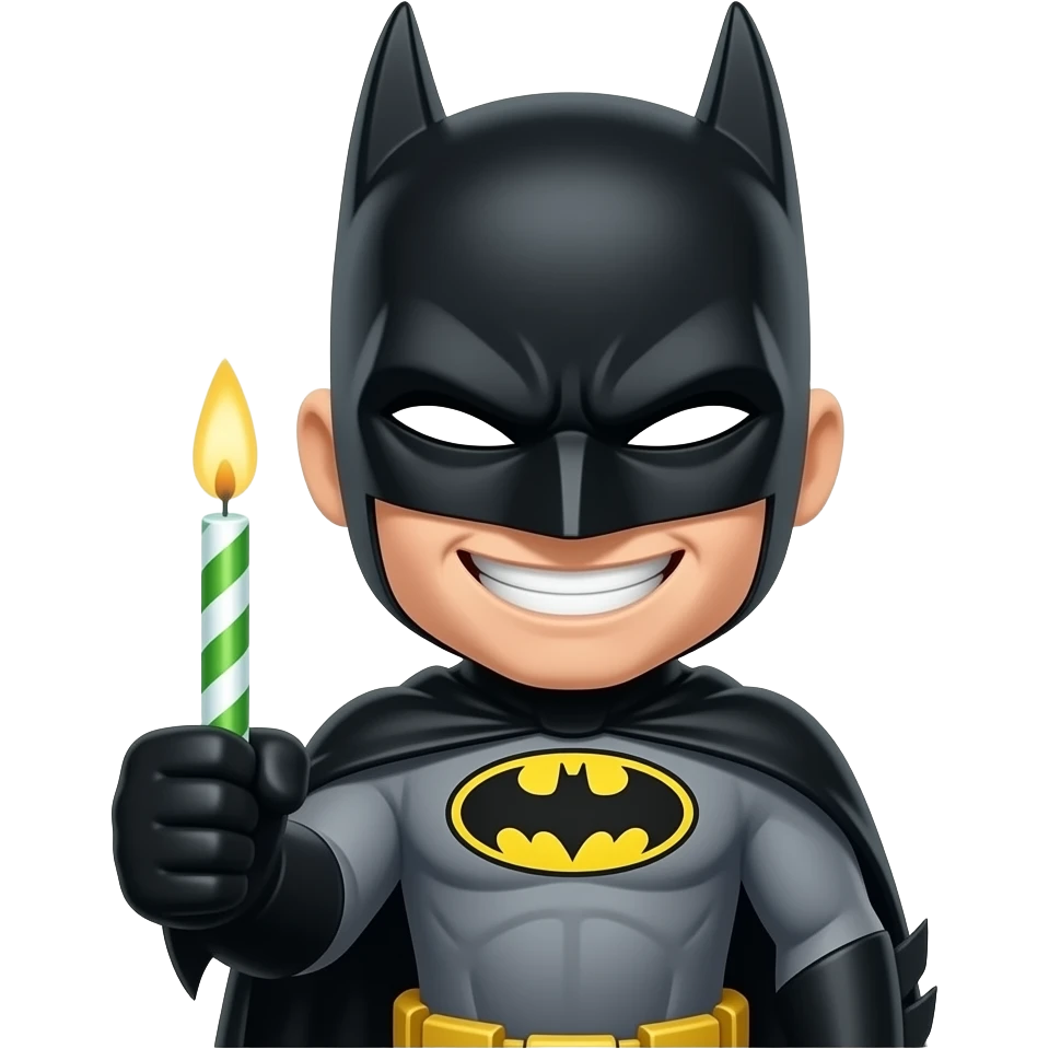 Batman dando feliz cumplaños emoji