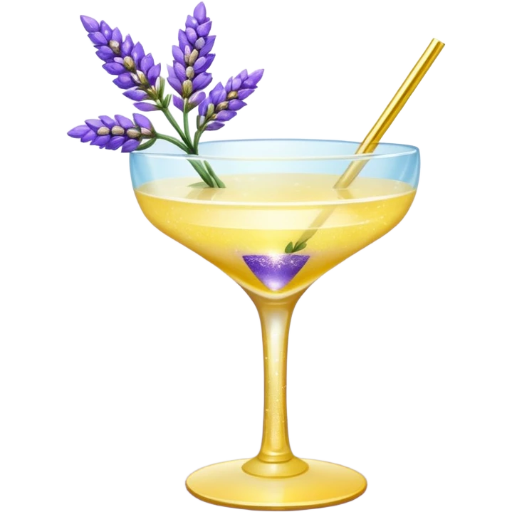Lavender Yellow Gradient Glitter Cocktail Lavender Flower emoji