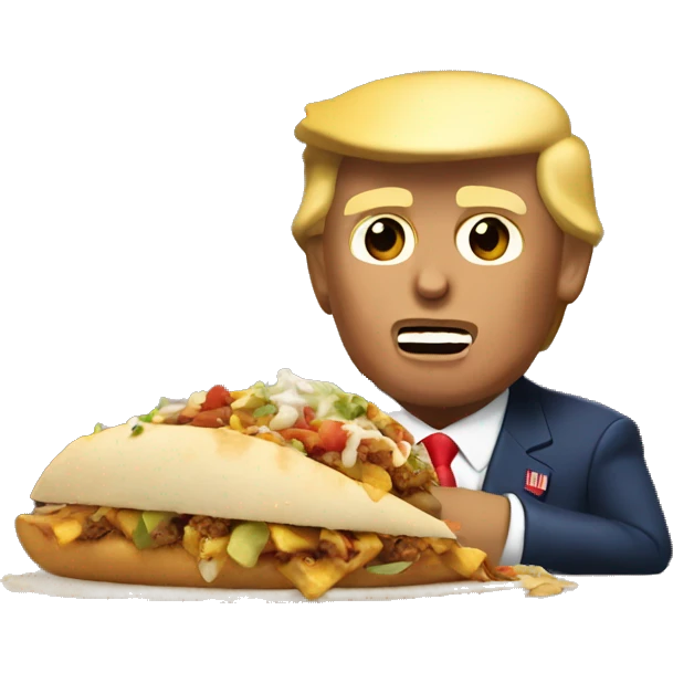 Donald Trump eating at a chipotle restaurant emoji