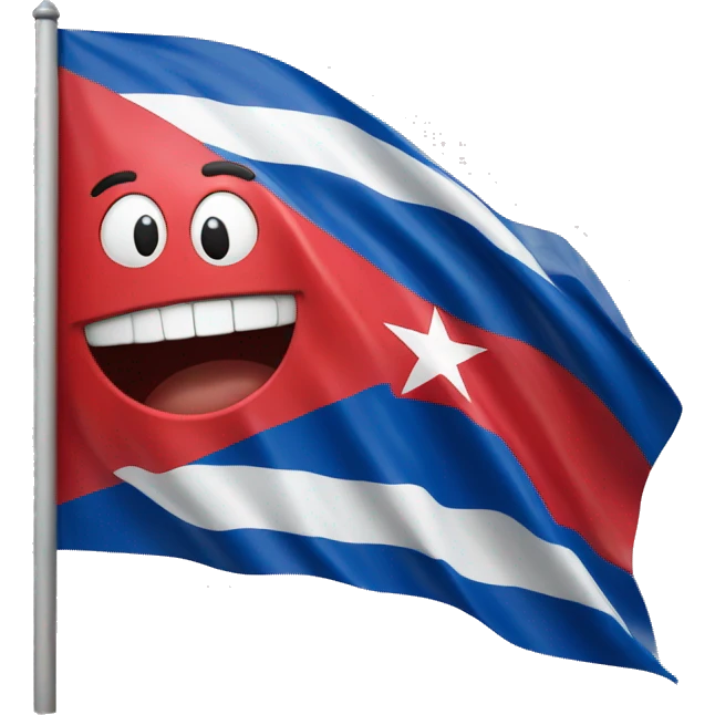 a happy face with the cuban flag emoji
