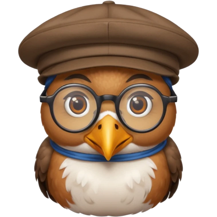 cool bird with glassess and hat emoji