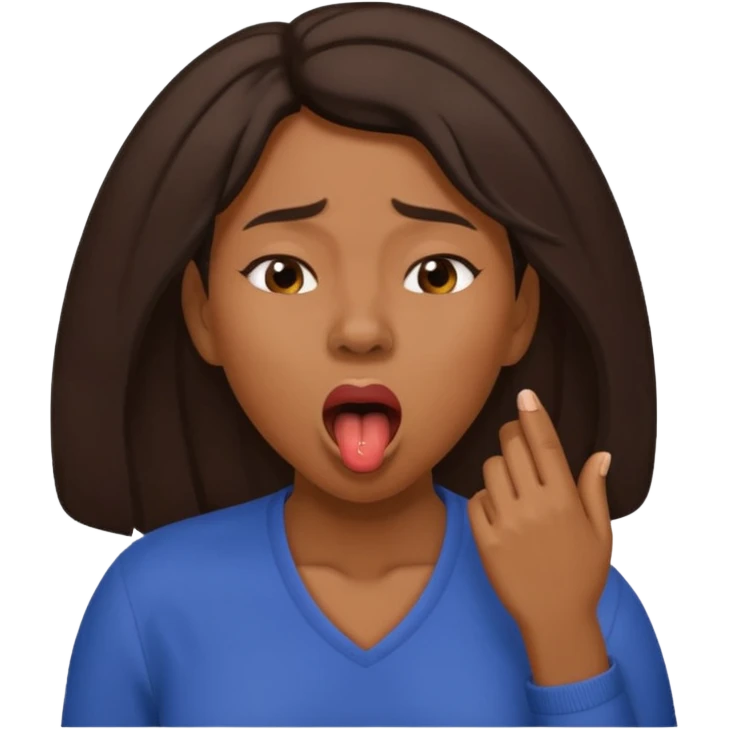 black woman Yawning with Hand on Mouth, emoji