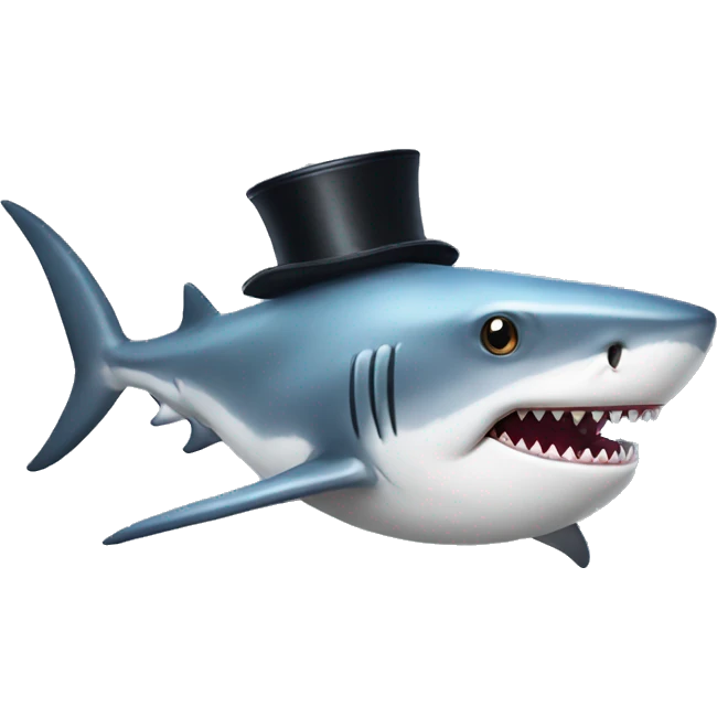shark with tophat emoji
