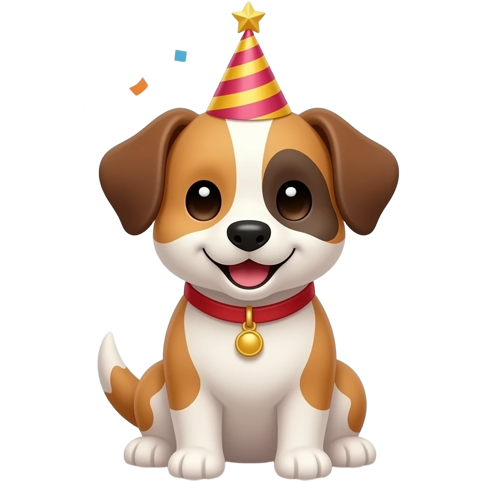 Hund,süß,party und konfetti emoji