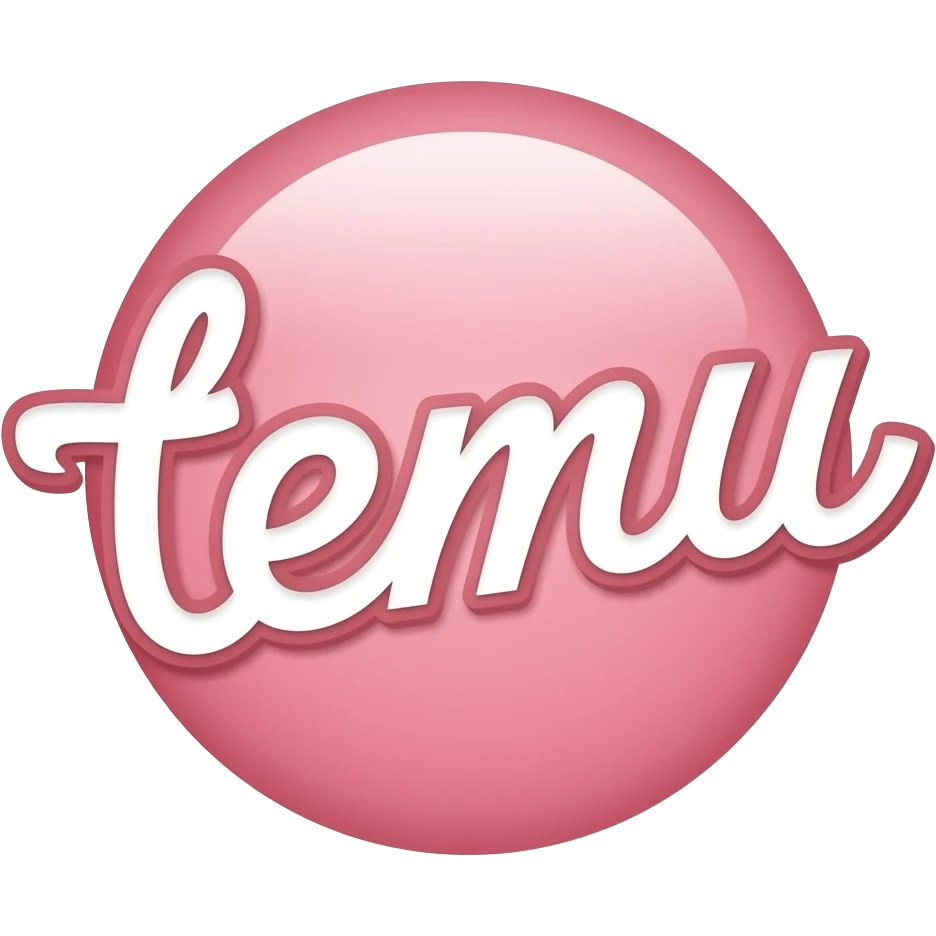 Pink word temu logo emoji