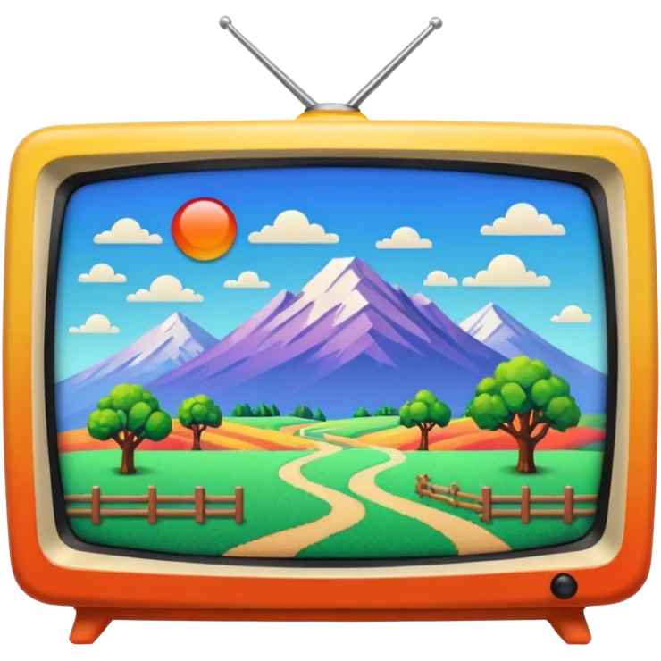 thumbnail picture mac os, retro video preview tv icon, landscape in video emoji