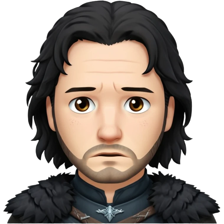 Jon Snow Sad middle age from Games of throne character face only younger emoji