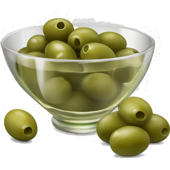  bowl of green olives and glass of white wine  emoji