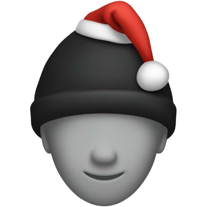 A Santa hat that is black in color only a hat emoji