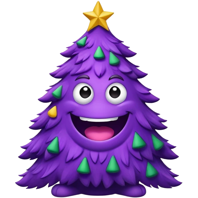 grimace large purple monster shaped like a christmas tree emoji