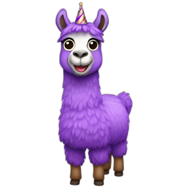 a purple llama have happy birthday  emoji
