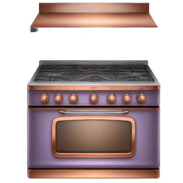 Realistic lavender and copper glass top stove oven. emoji