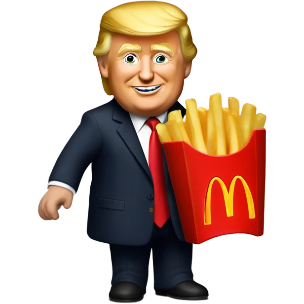 Trump holding McDonald’s French fries emoji