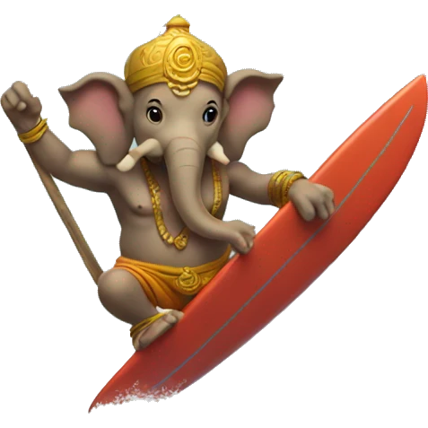 Ganesh surfing  emoji