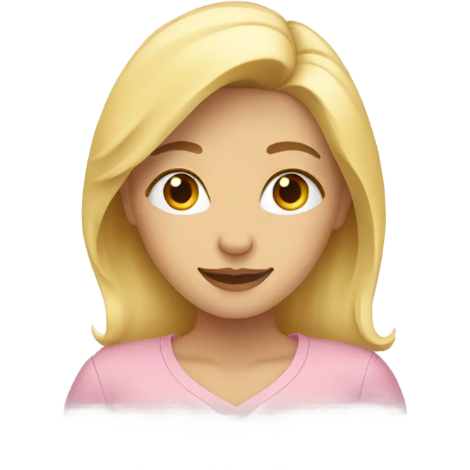 woman with blonde hair making heart with hands emoji