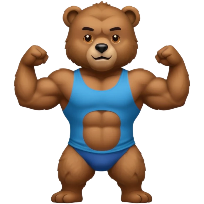flexing bear with tanktop emoji