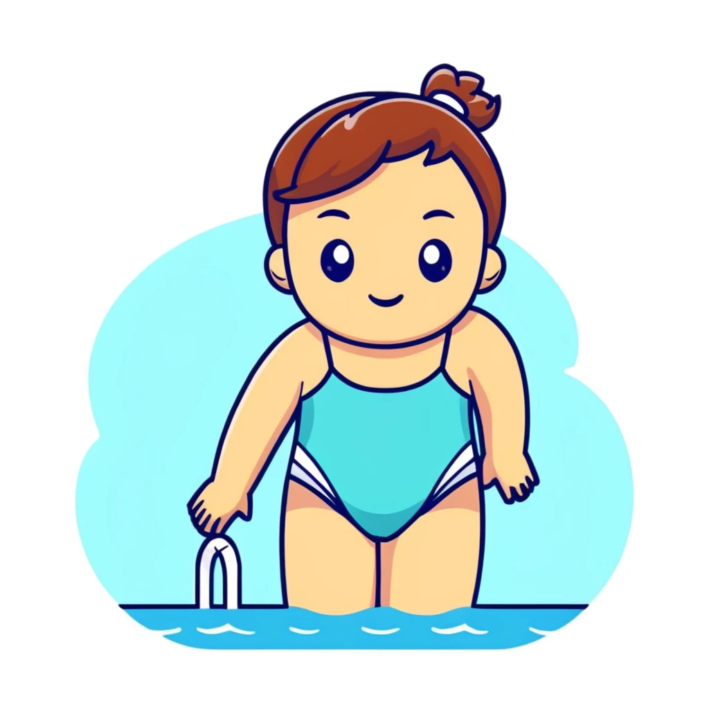 summer day with girl in bathing suit emoji