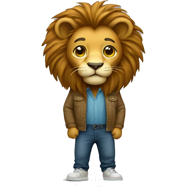 lion wearing pants emoji