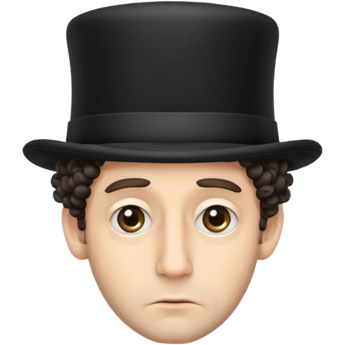 Sad Jew in top hat and curls on side of his head emoji