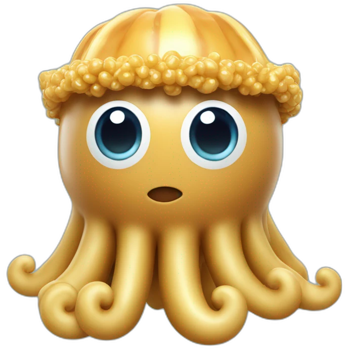 Peanut butter baby 3d jellyfish cute wearing a crown emoji