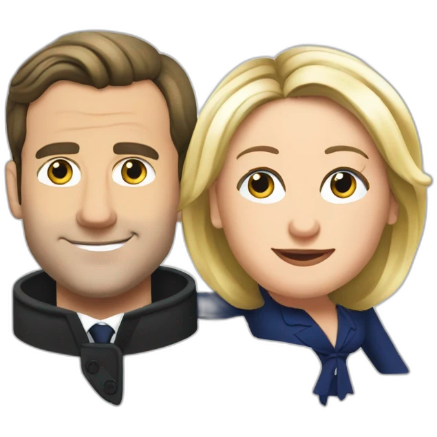 Macron et Marine le Pen emoji