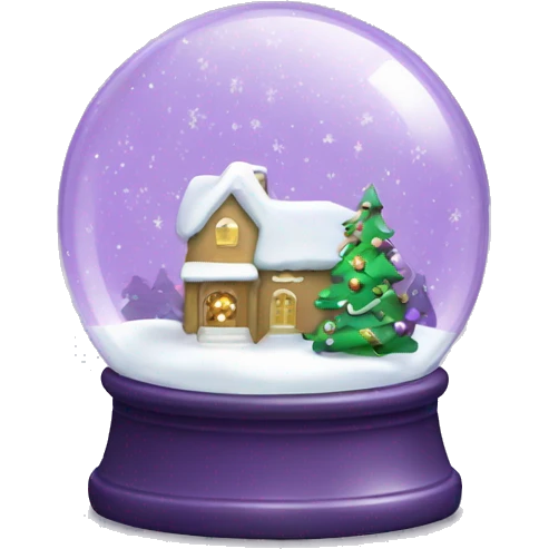 Lilac Christmas decorated snow globe emoji