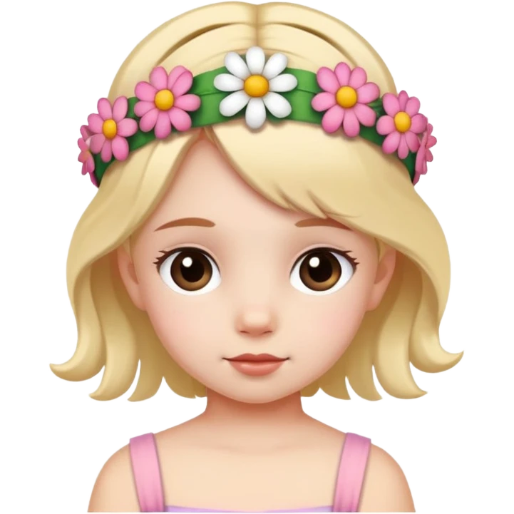 Little girl wearing flower headband emoji