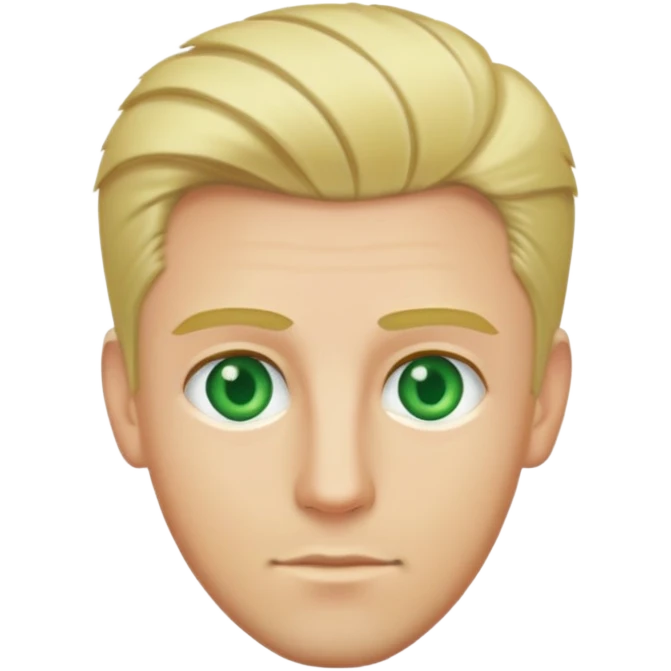2 Man with blonde hair combed upwards. With green eyes emoji