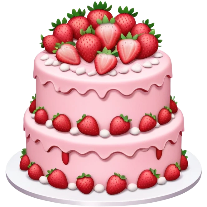 2 tier Strawberry Cake emoji