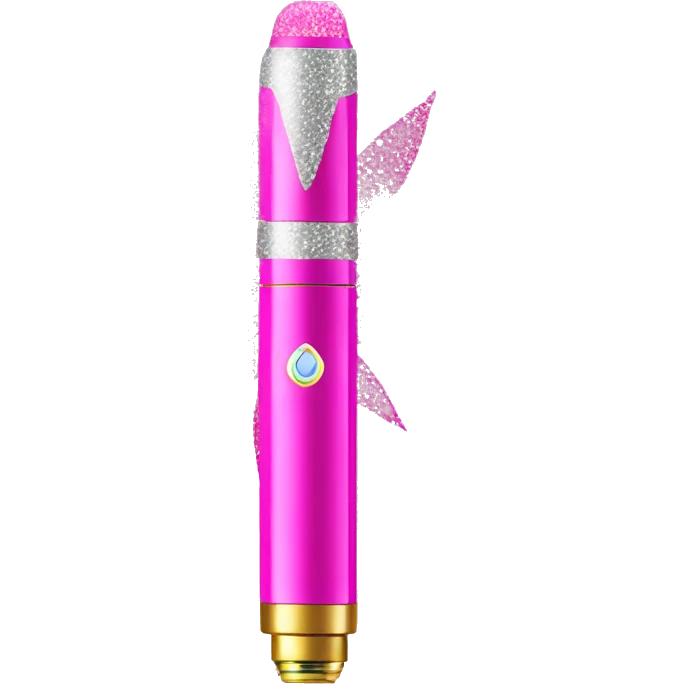 bright pink weed vape pen with glitter emoji