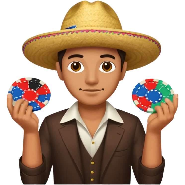 mexican with casino chips  emoji