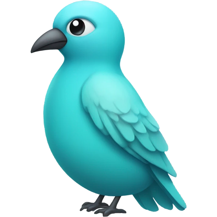 Cyan colored bird emoji