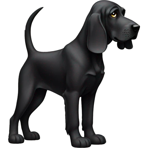 Black bloodhound standing  emoji