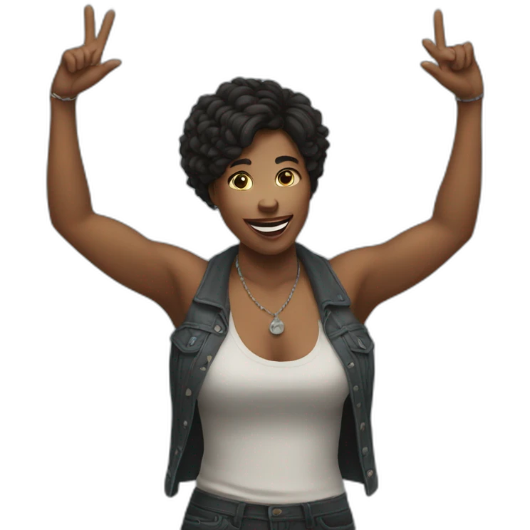 woman doing a rock sign emoji